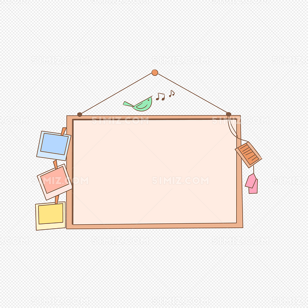 可爱卡通公告栏边框手绘插画