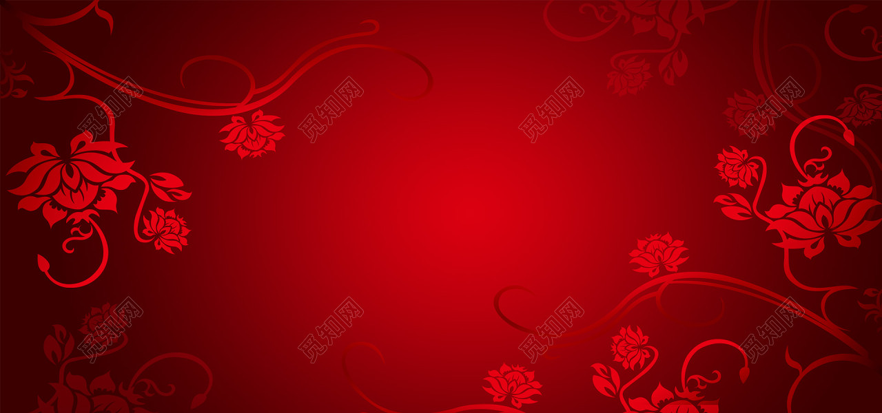 红色大气花纹 背景图片