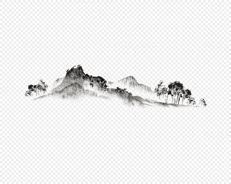 中国传统水墨远山