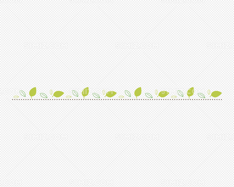 绿色树叶卡通植物分割线设计素材