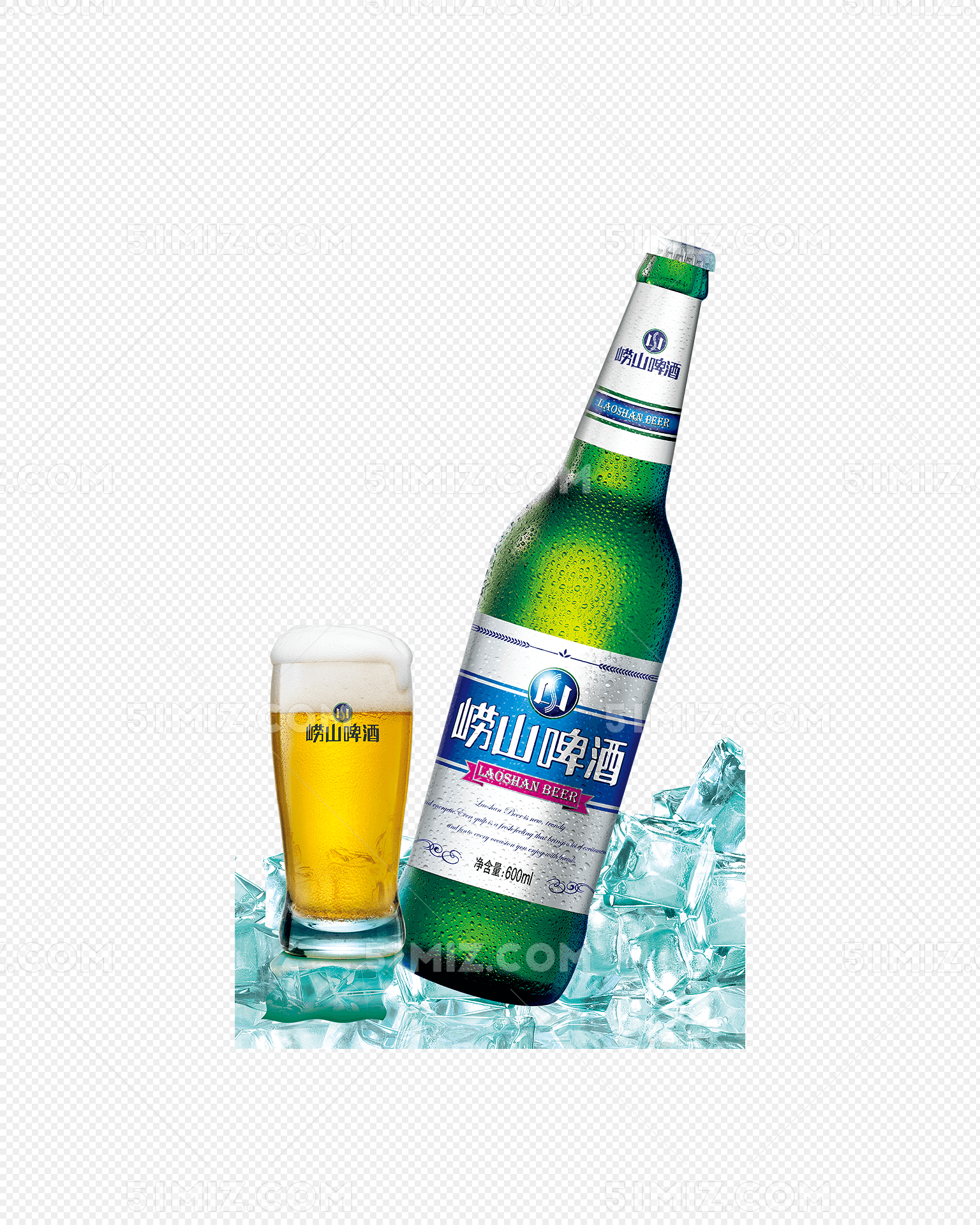产品实物崂山啤酒