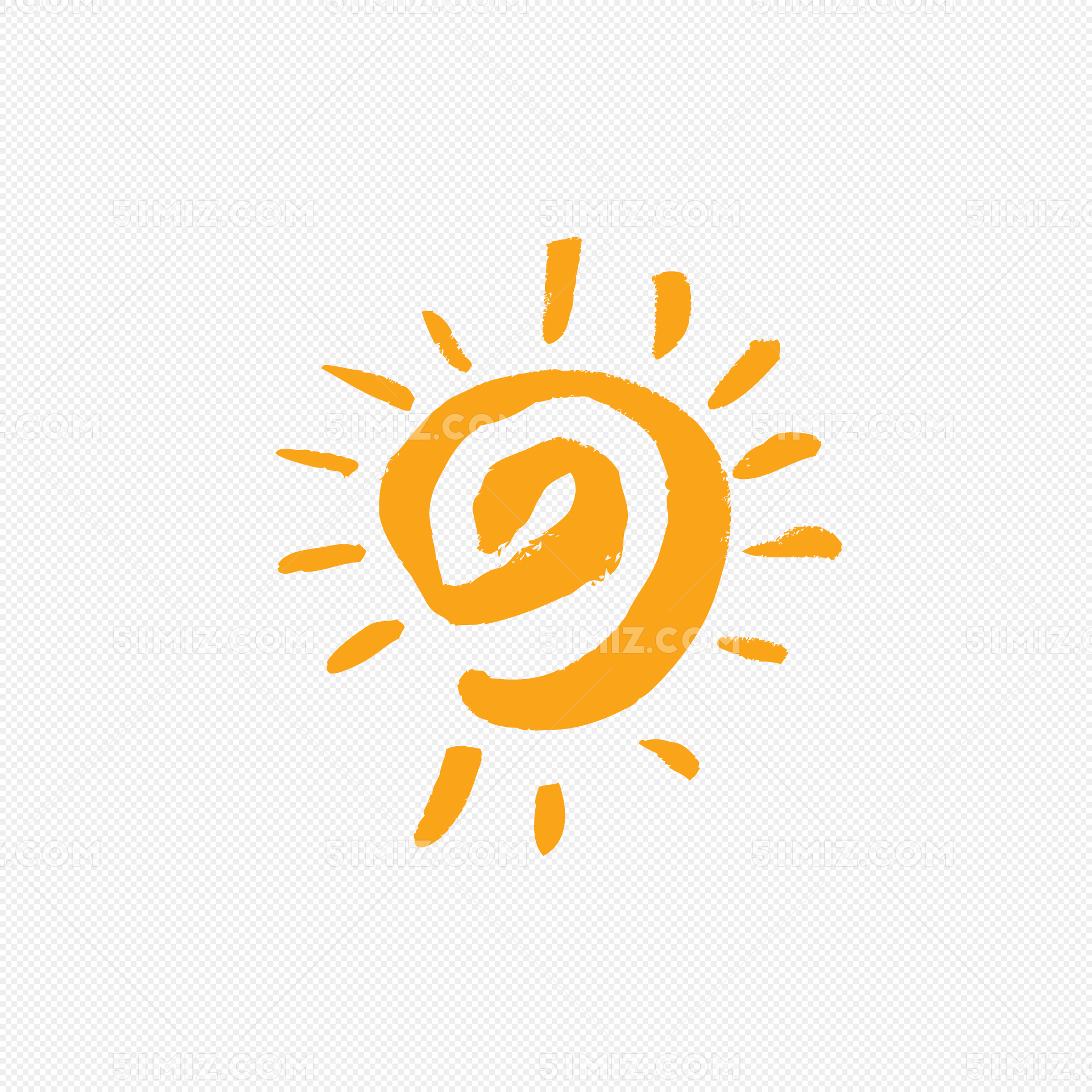 卡通 太阳 黄色 可爱 小太阳png素材 手绘