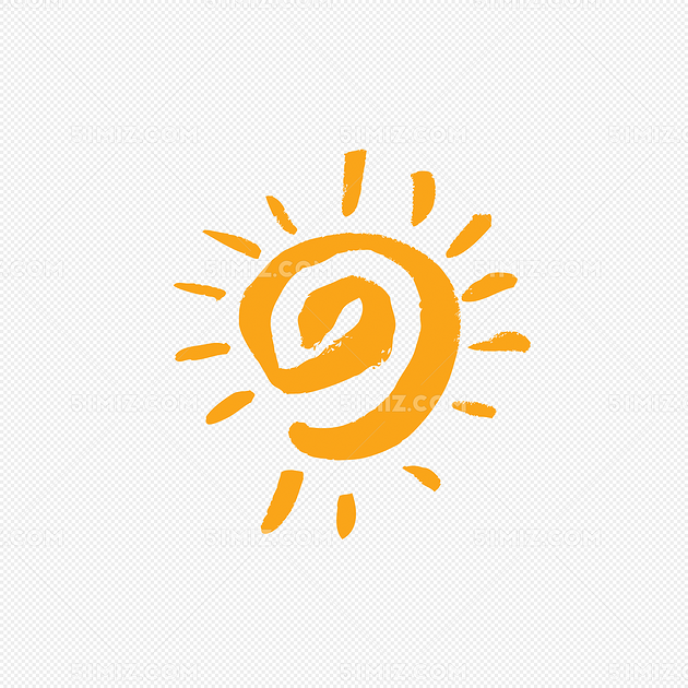 卡通 太阳 黄色 可爱 小太阳png素材 手绘