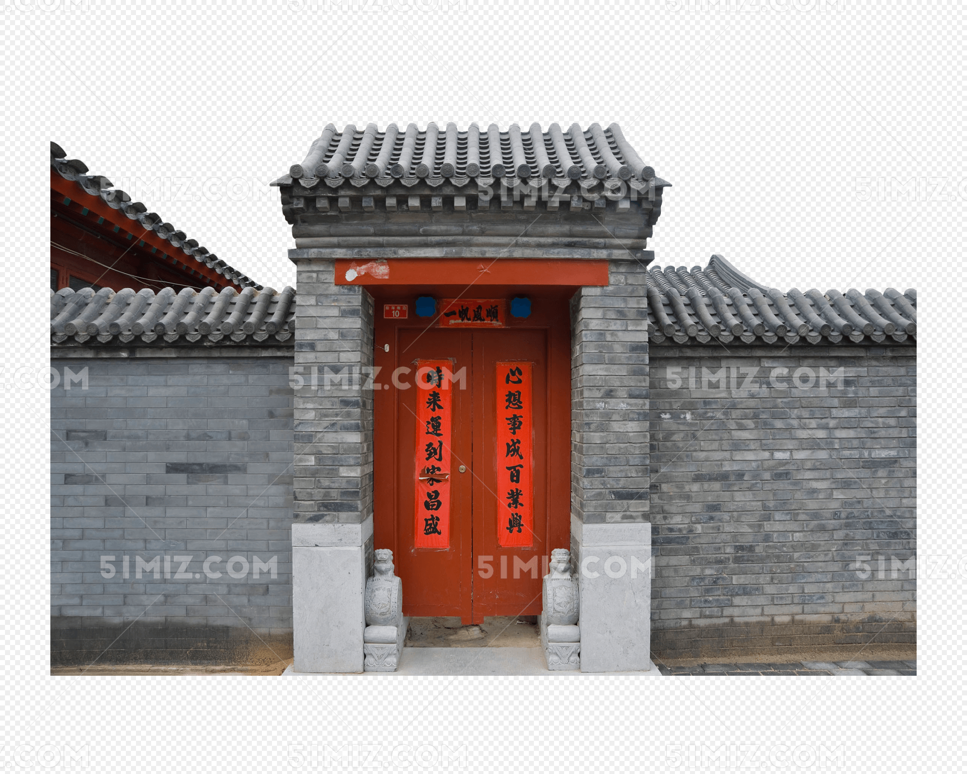 中国特色庭院对联仿古大红门