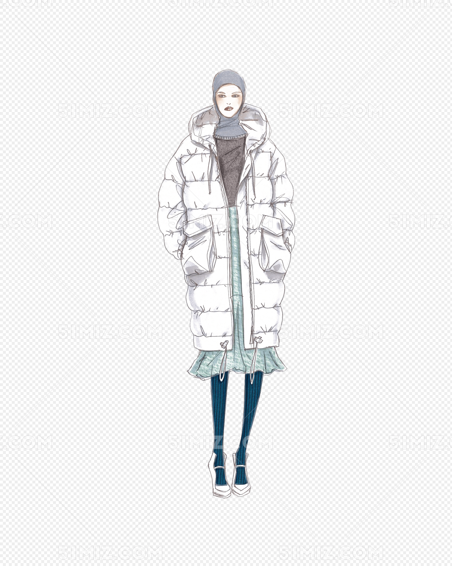 手绘羽绒服