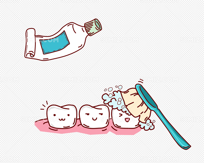 关爱口腔清洁牙齿插画
