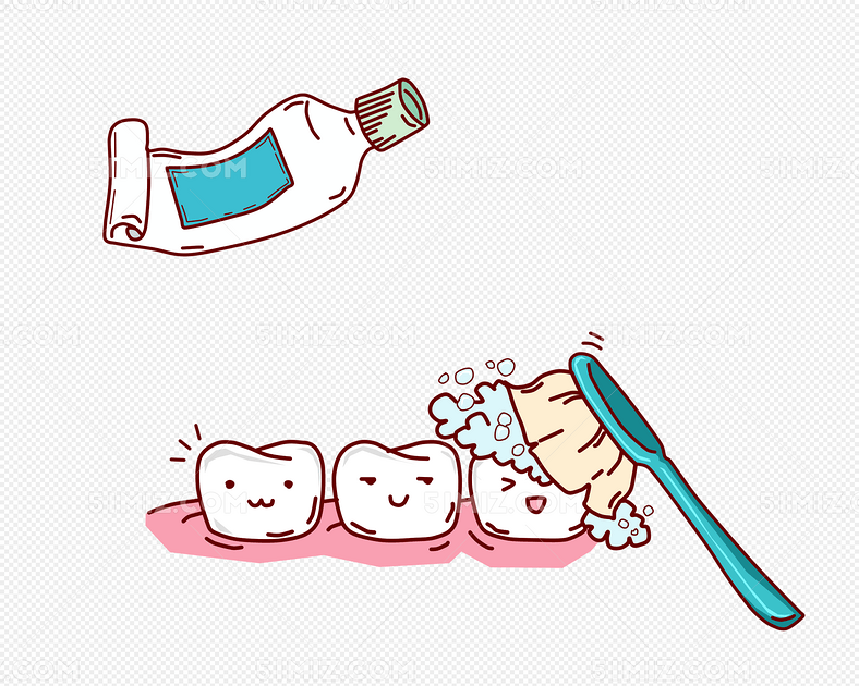 关爱口腔清洁牙齿插画图片素材免费下载_觅知网