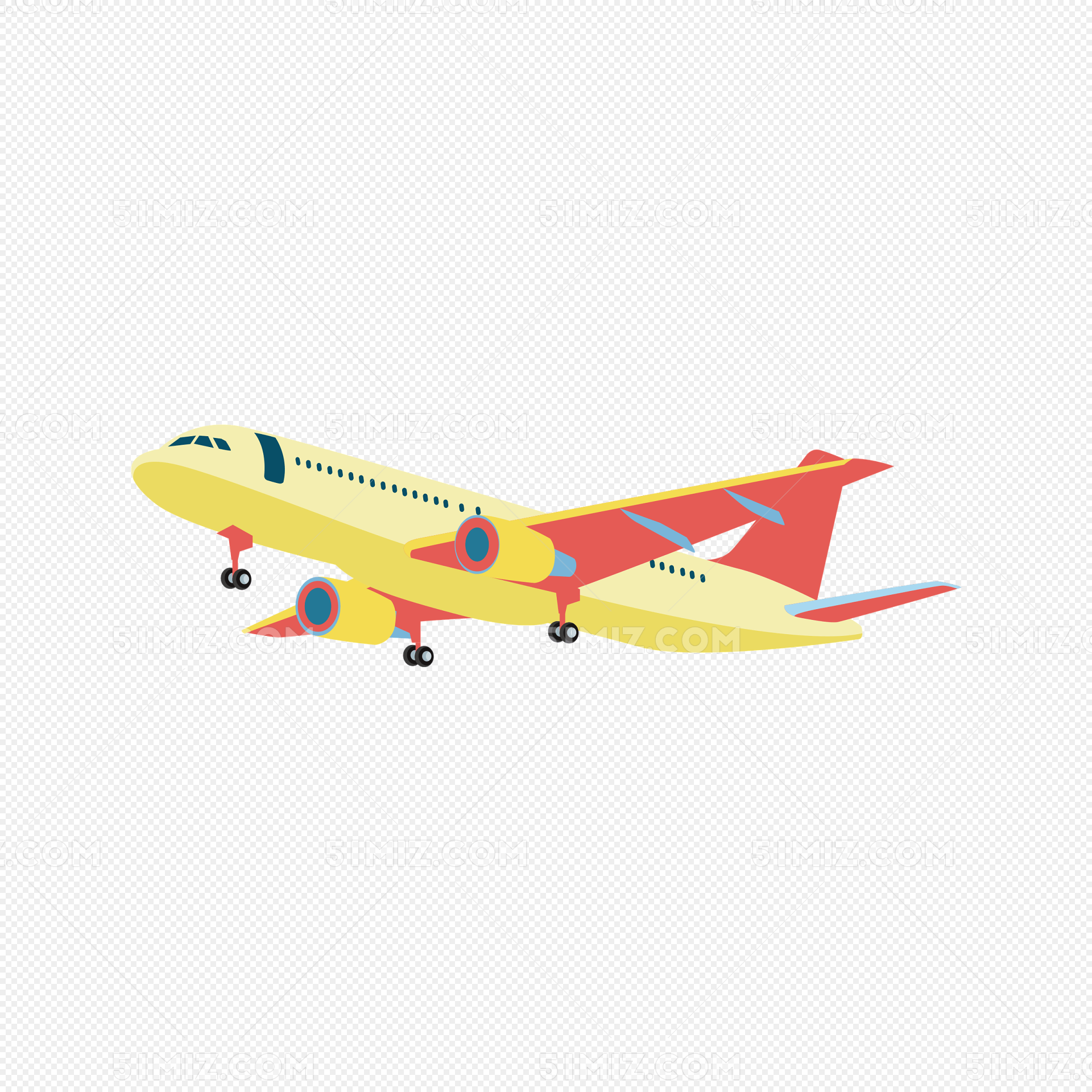 矢量卡通在空中飞行的客机