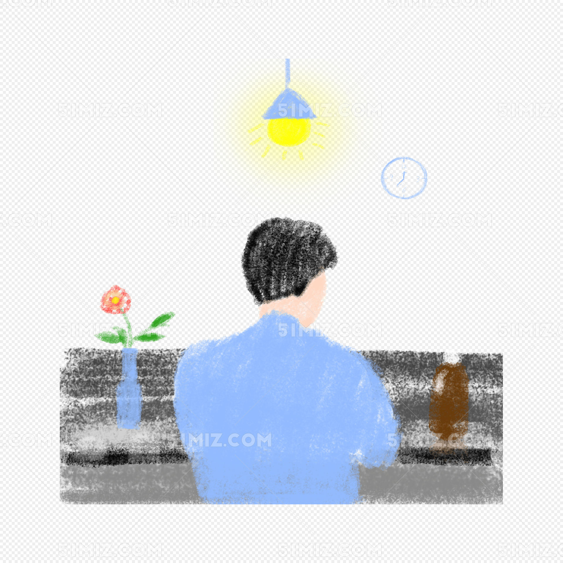 夜晚工作的人免扣图