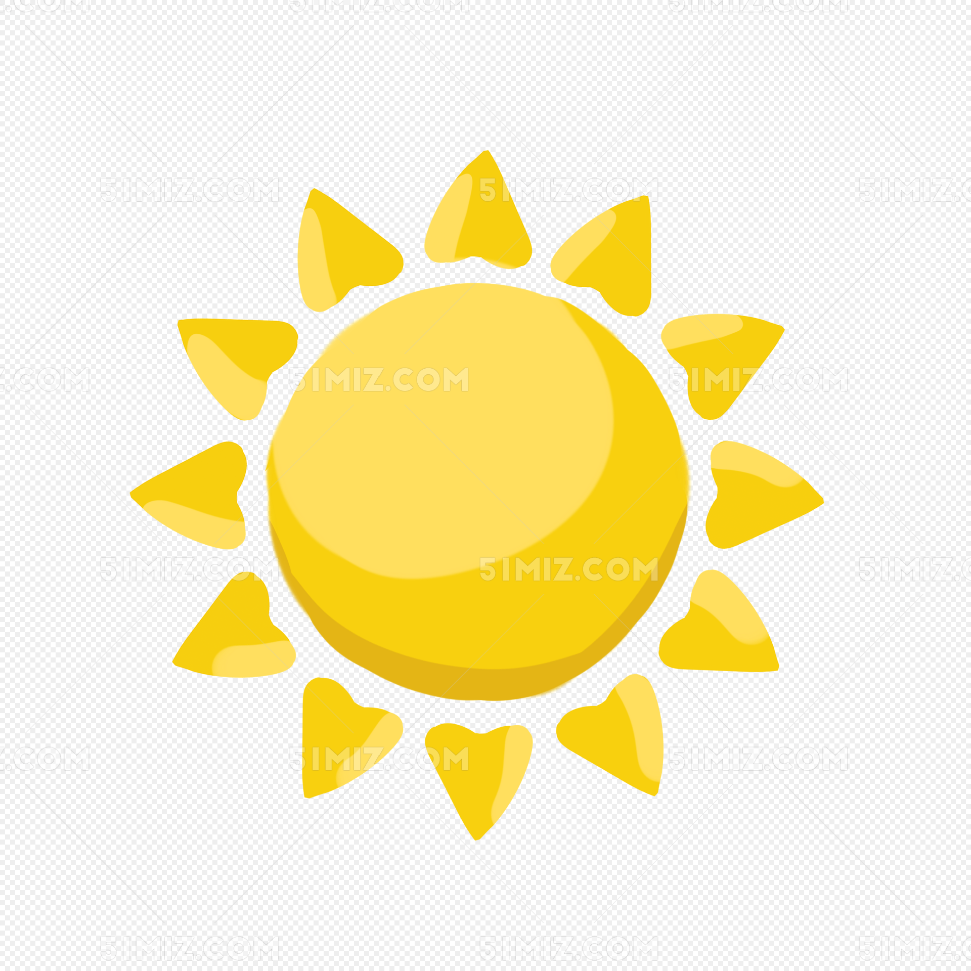 卡通黄色太阳插画可爱太阳图标卡通手绘