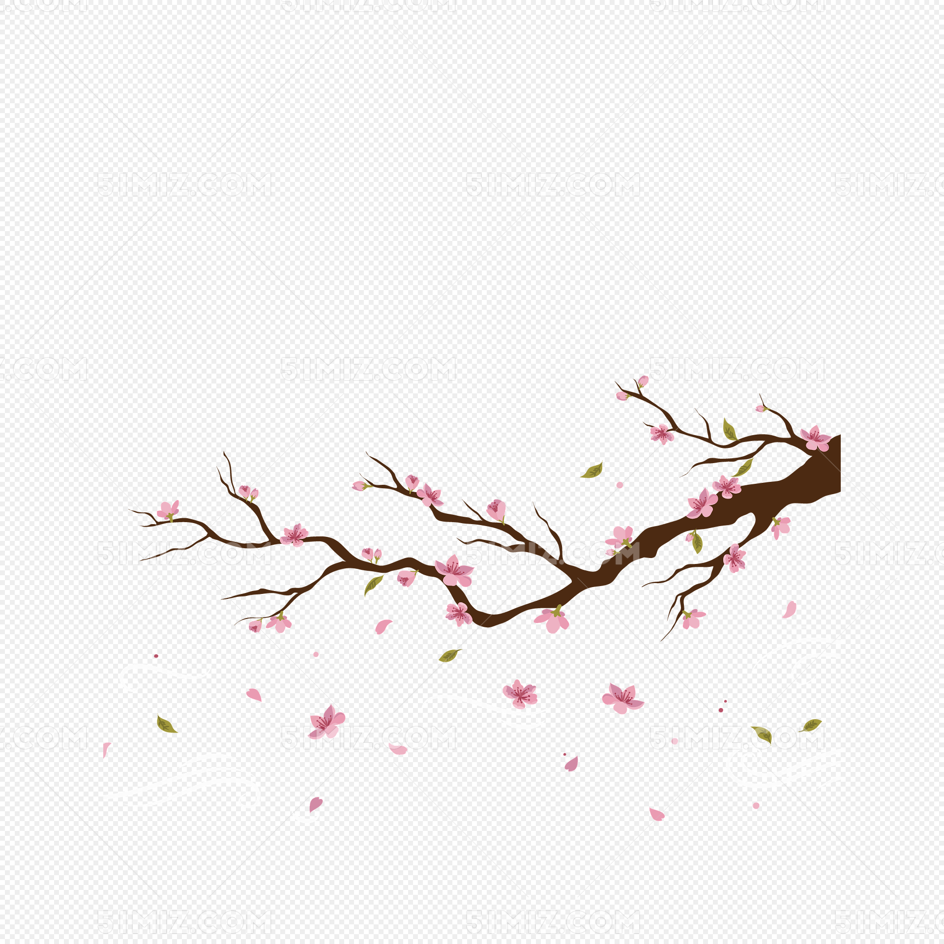 手绘粉色桃花