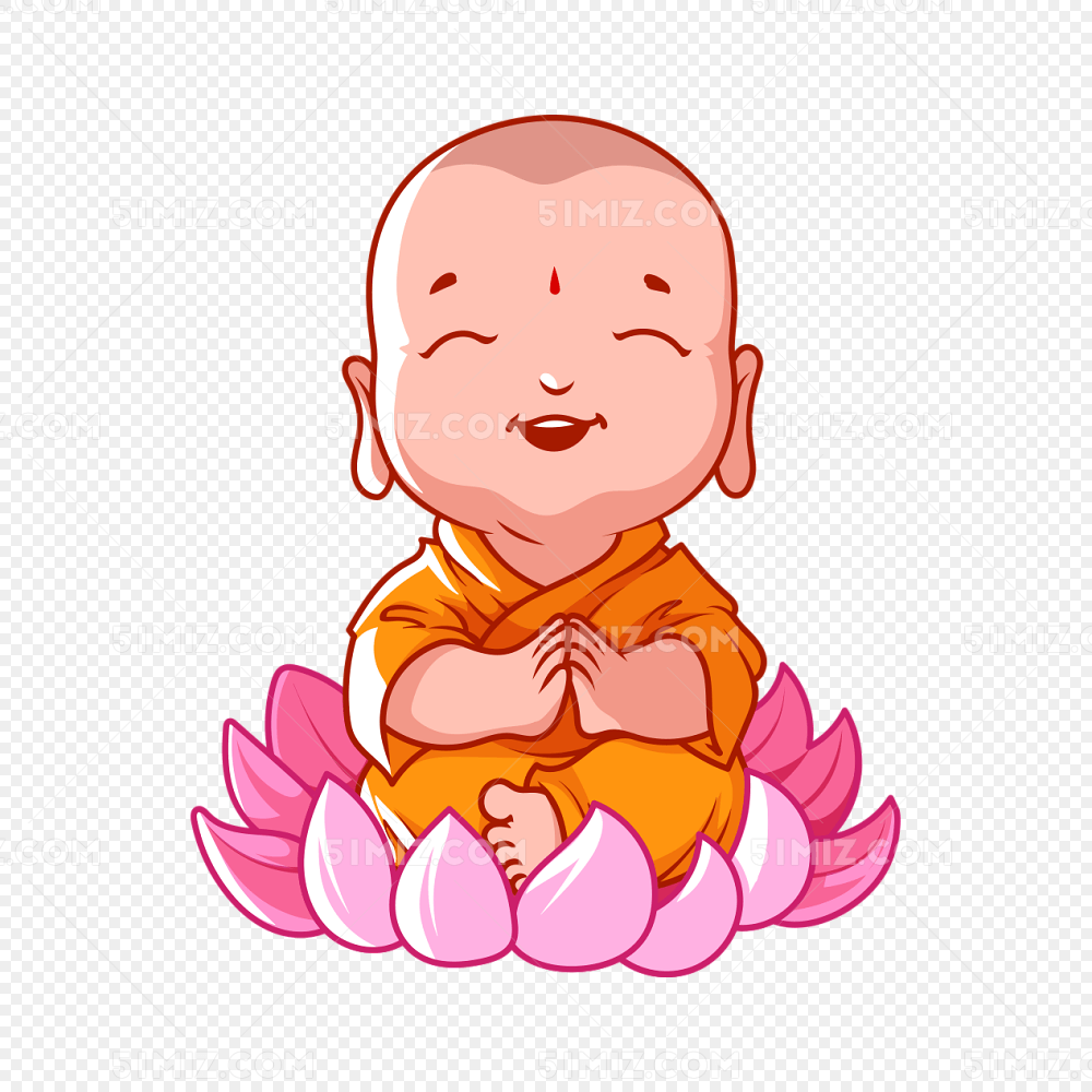 弥勒佛双手合十微笑矢量素材