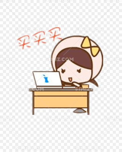 网购的小女孩卡通女孩网购买买买购物