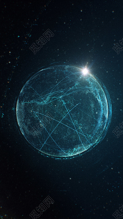 商务创意蓝色星空科技数据海报手机h5背景图