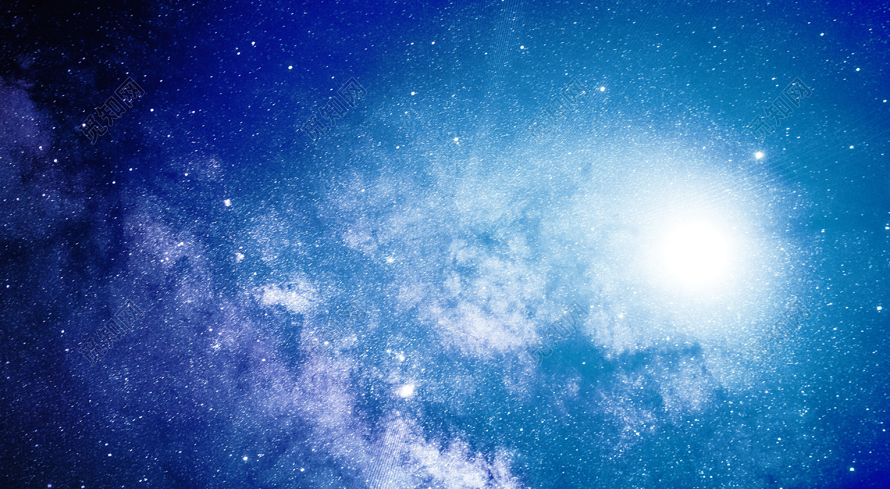 唯美星空背景银河背景蓝色星空