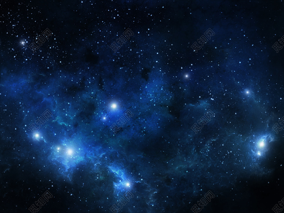 高清唯美梦幻蓝色星空星云银河太空宇宙海报背景图