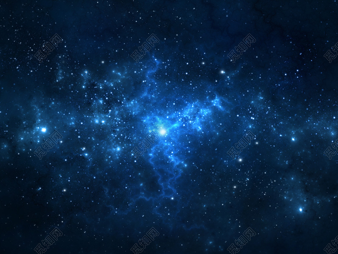 高清唯美梦幻蓝色星空星云银河太空宇宙海报背景图