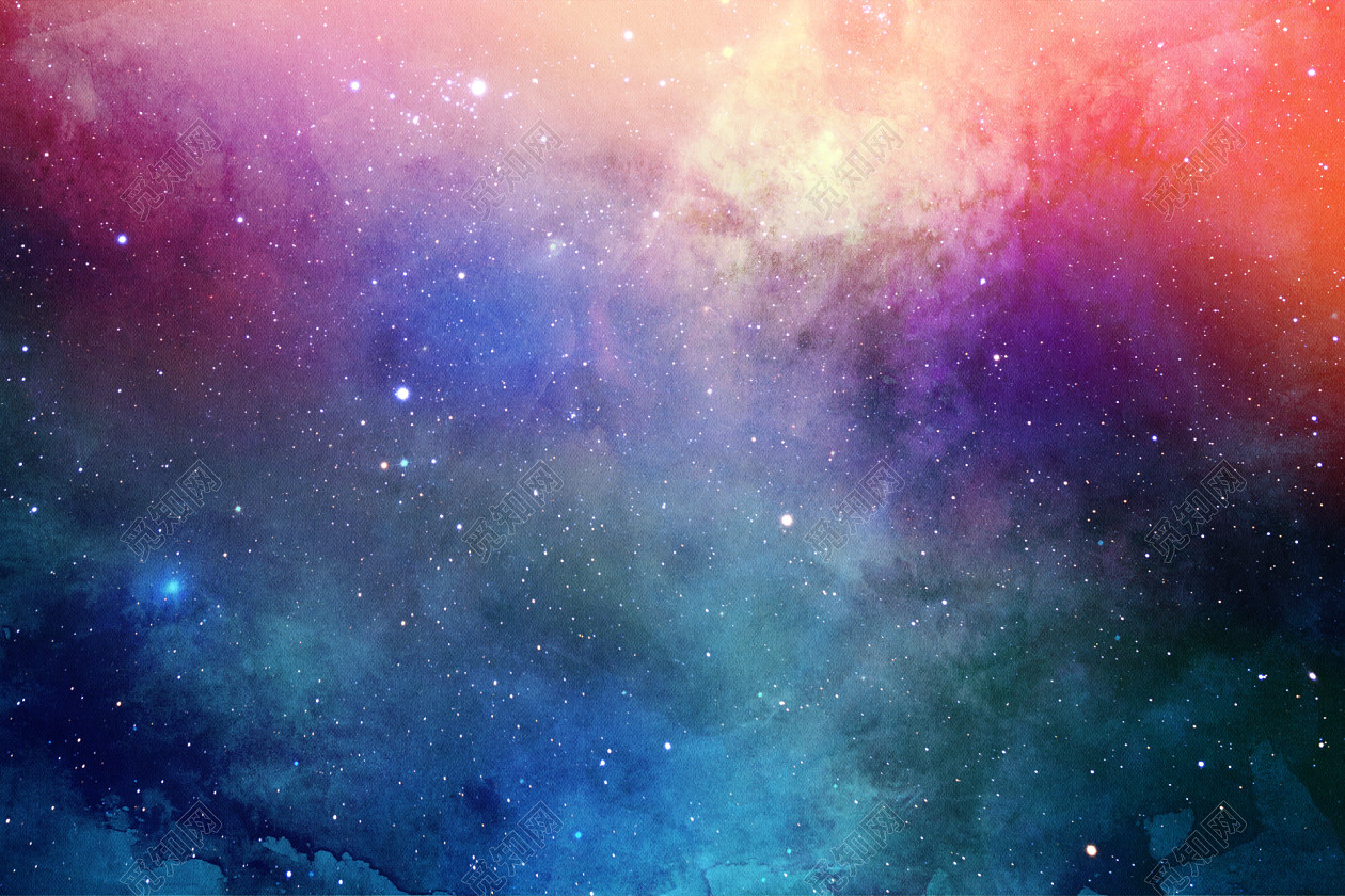 高清唯美渐变渲染水彩纹理星空星星背景图