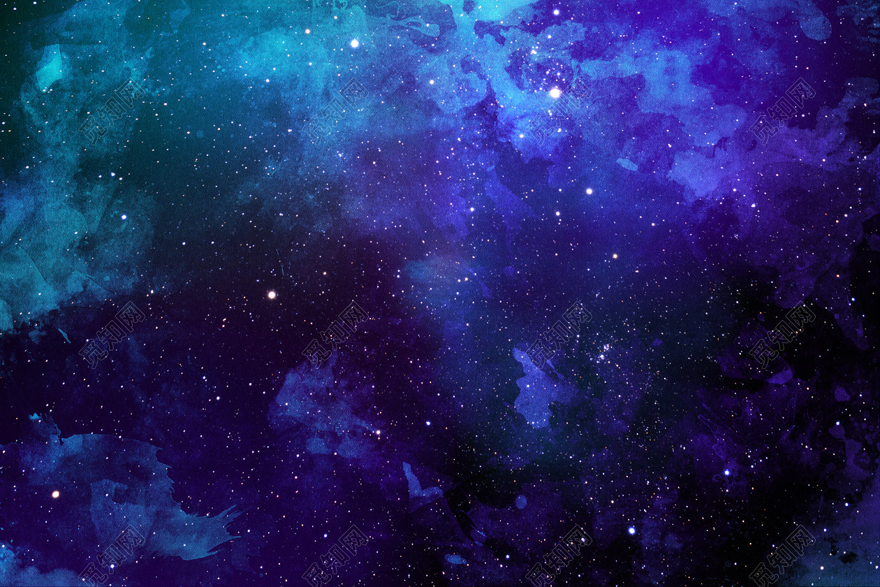 高清唯美渐变渲染水彩纹理星空星星背景图