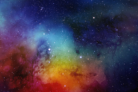 高清唯美渐变渲染水彩纹理星空星星背景图
