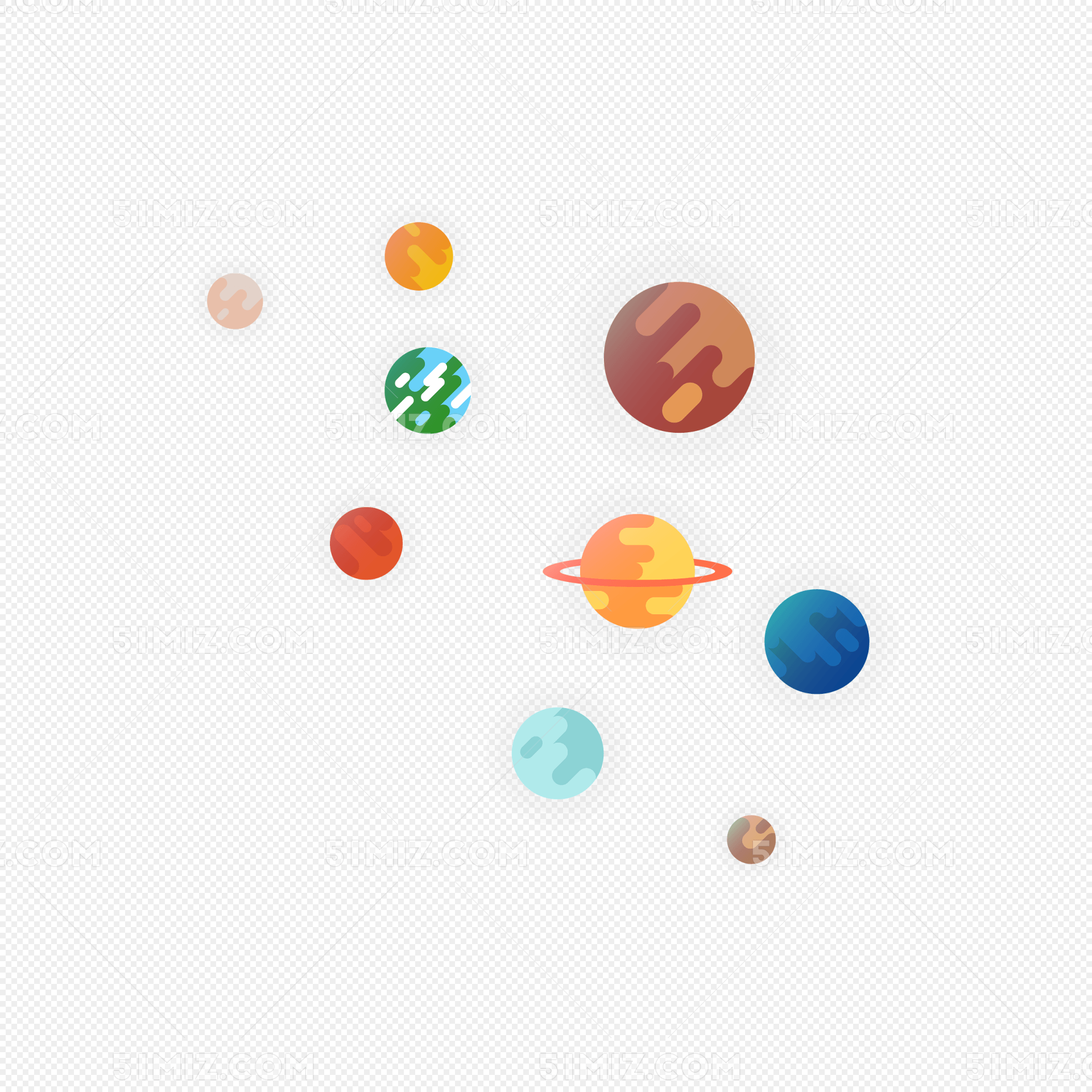 卡通矢量宇宙星球银河系免扣素材