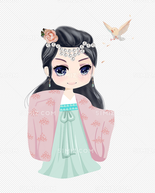 古风人物汉服小清新手绘插画png