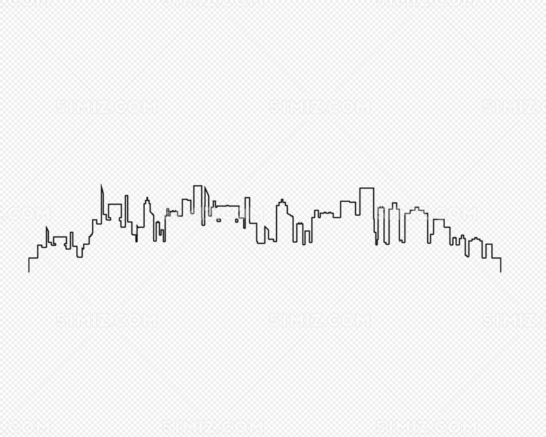 城市建筑群的上部线条轮廓