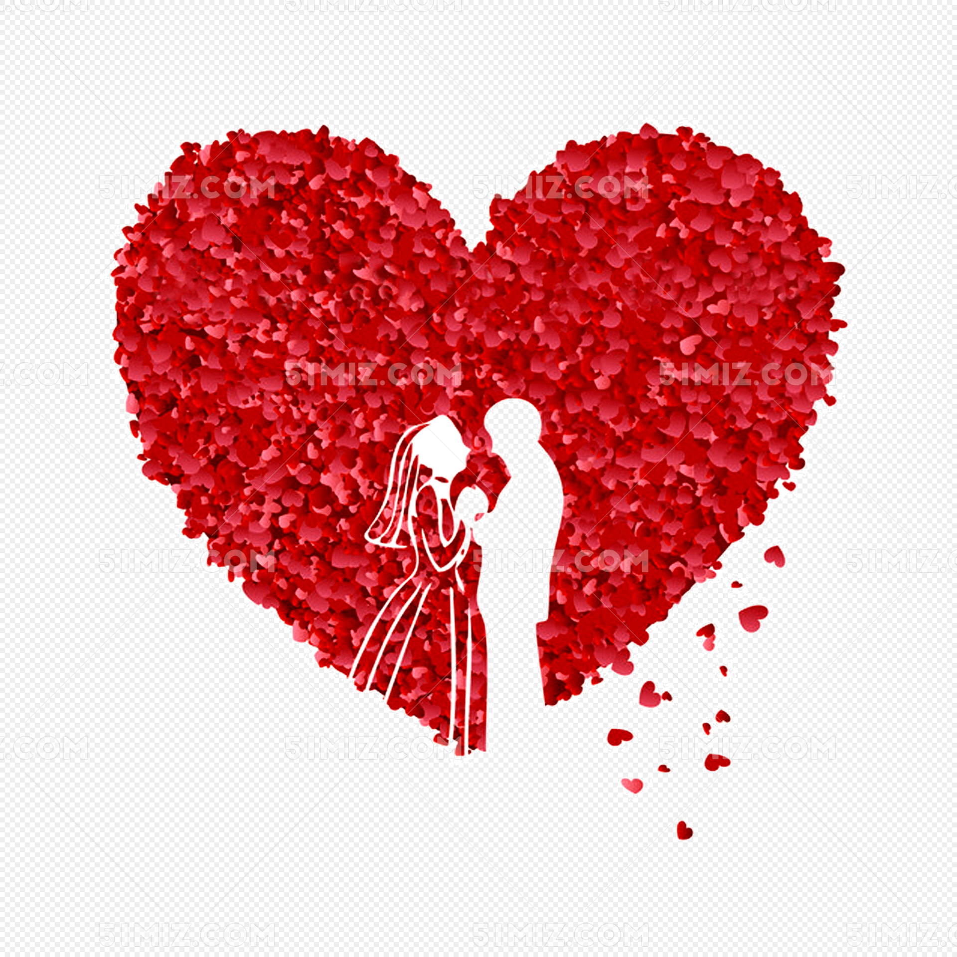 红色玫瑰花爱心婚礼创意装饰