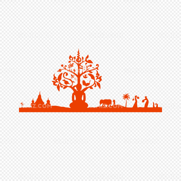 红色傣族图案