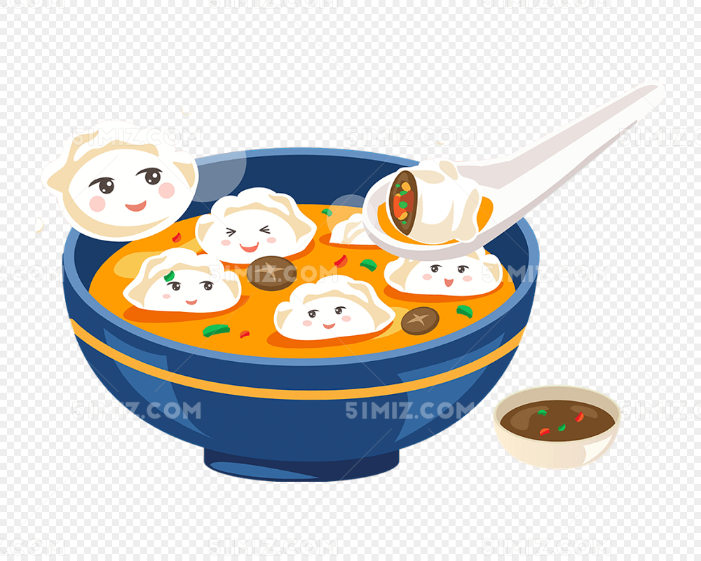2018冬至饺子可爱插画设计