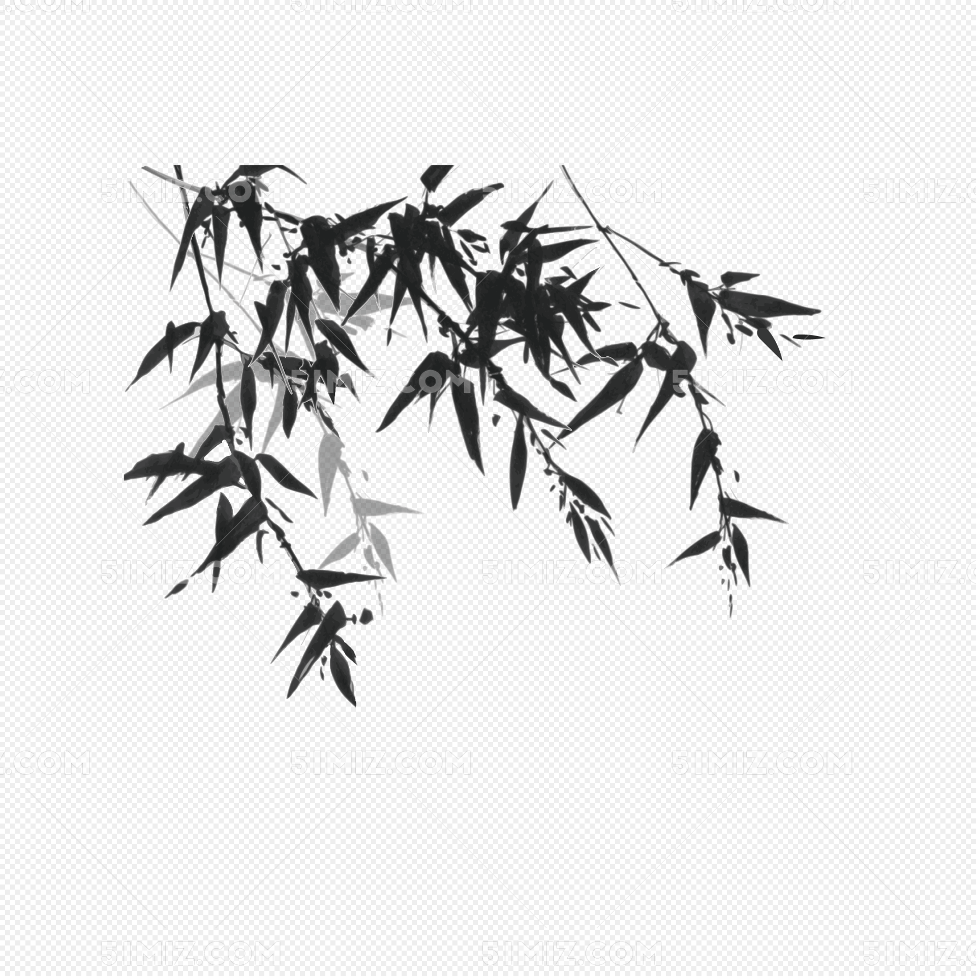 矢量中国风竹子国画素材