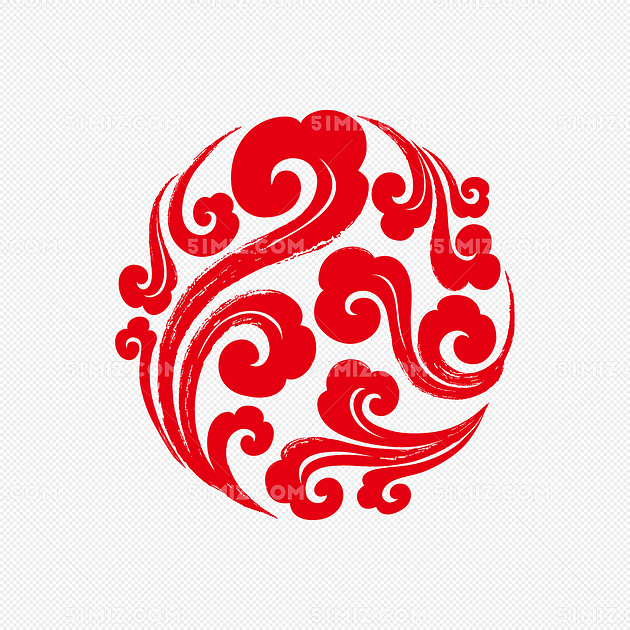 创意圆形中国风喜庆祥云