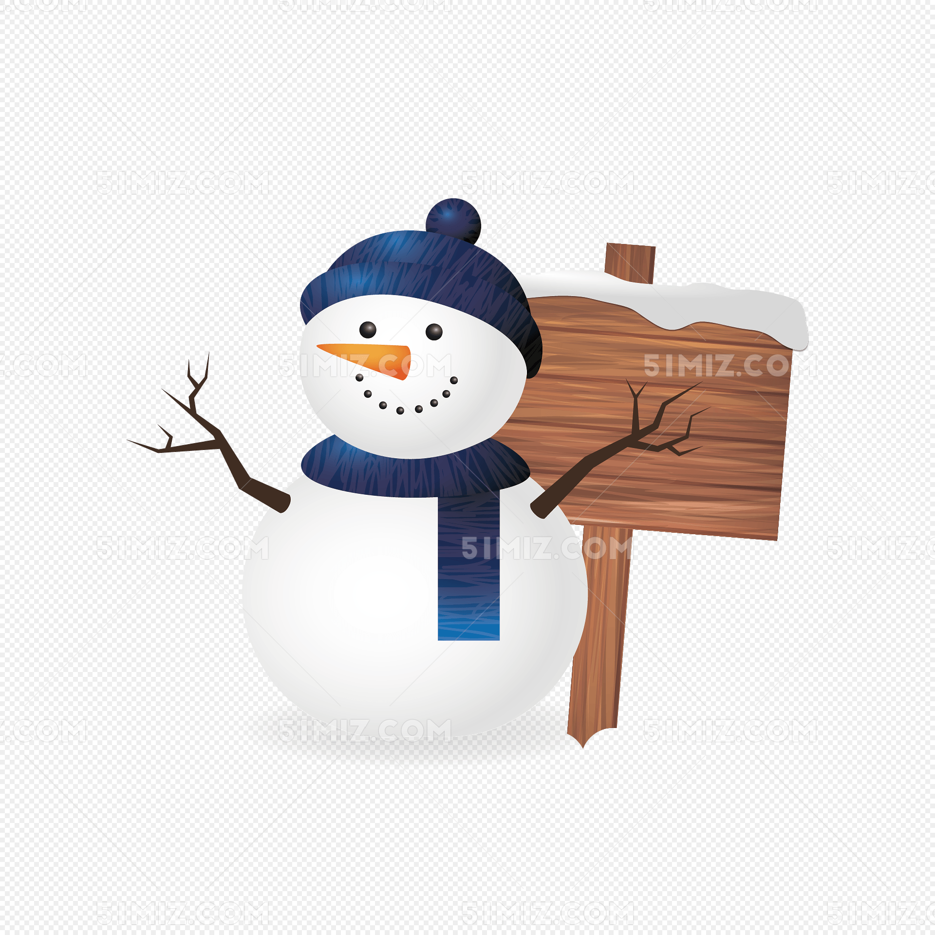 雪人牌子大雪矢量暴雪