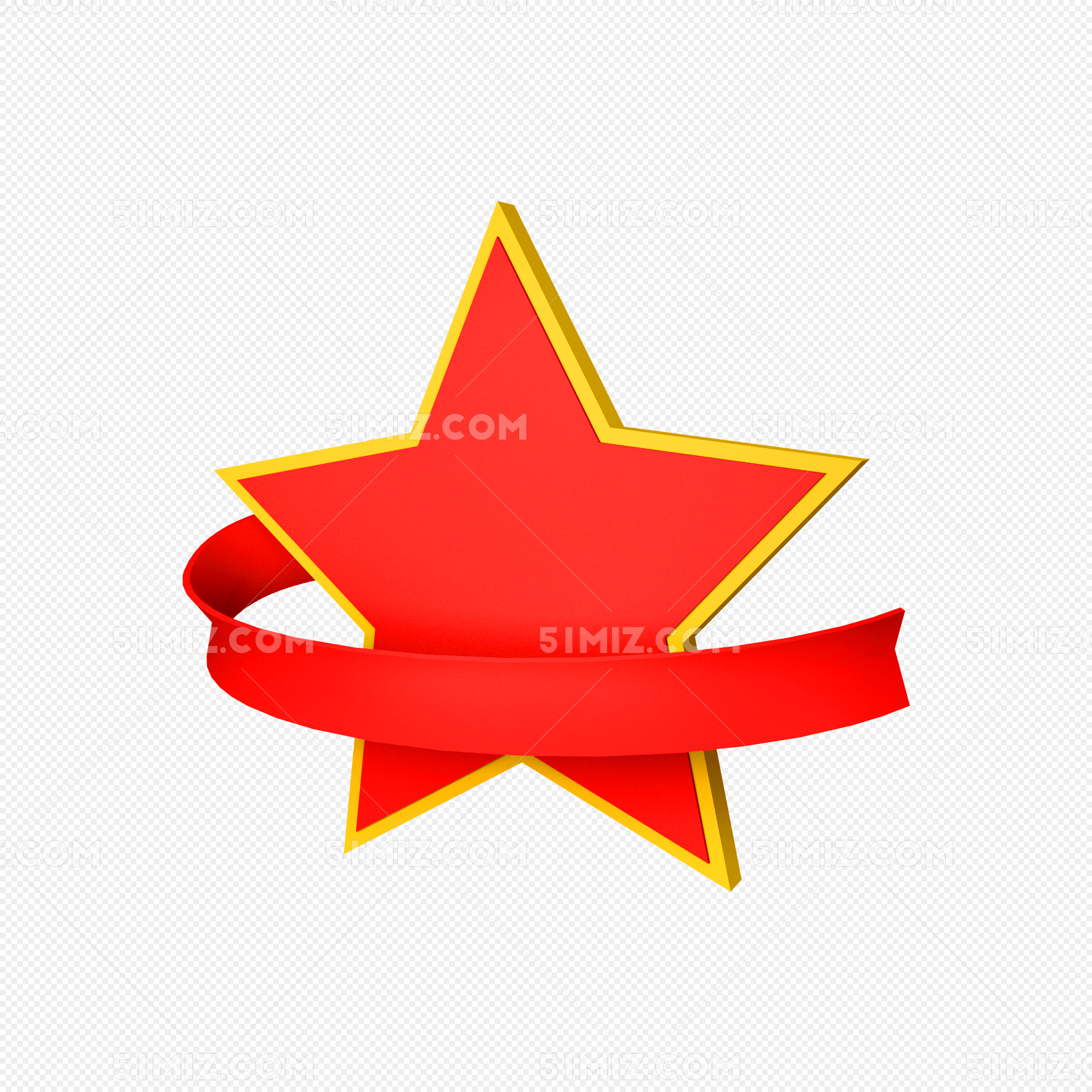 党建元素红色五角星c4d可编辑