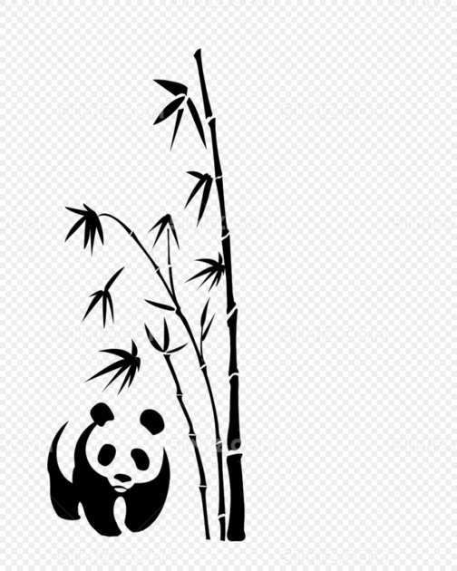 手绘竹叶图片竹枝 竹子 熊猫