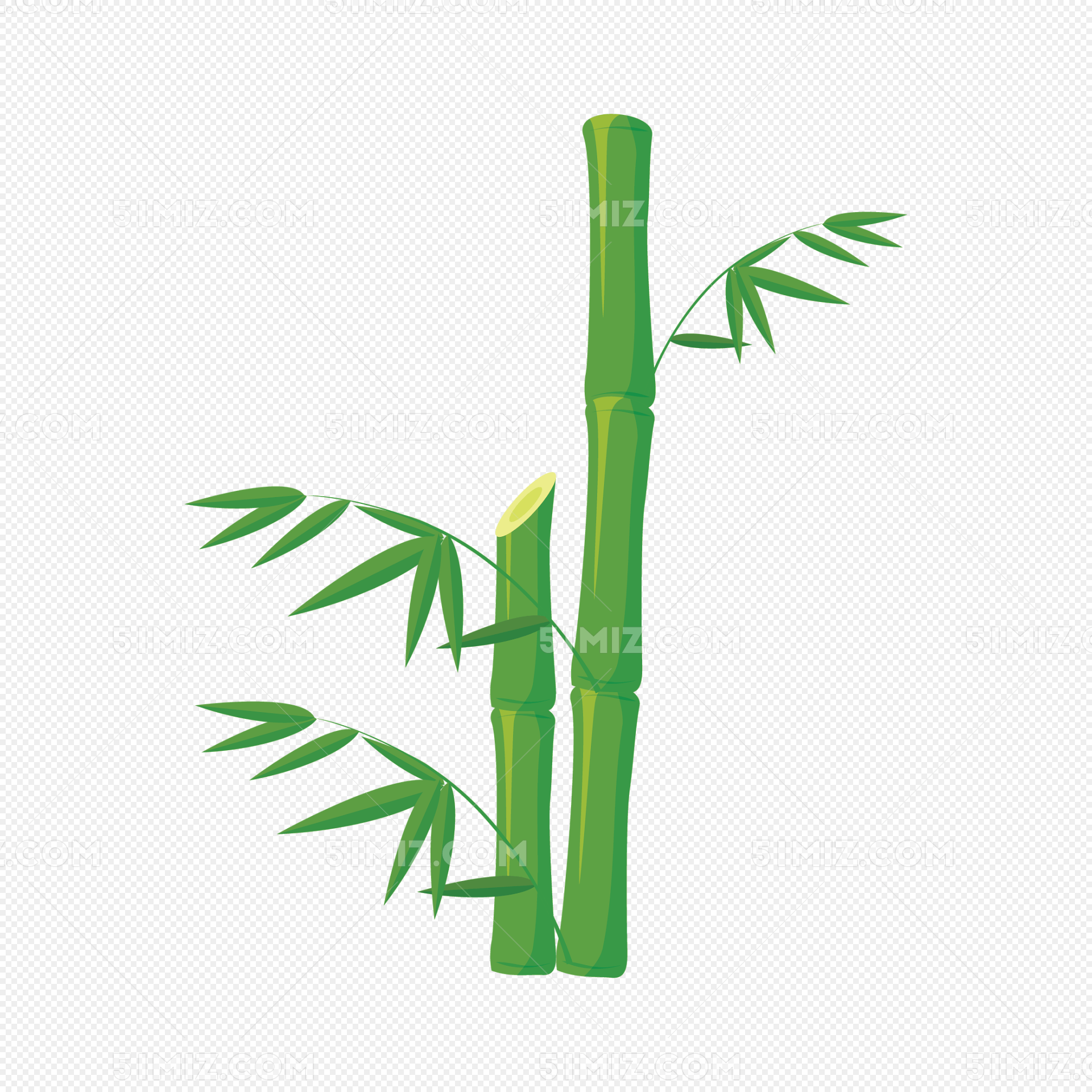 绿色竹子创意插画元素图片素材免费下载_觅知网
