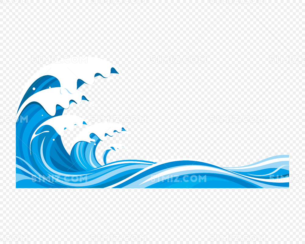 卡通浪花海浪
