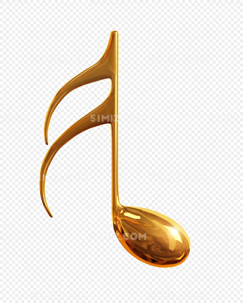 金色3d立体音符