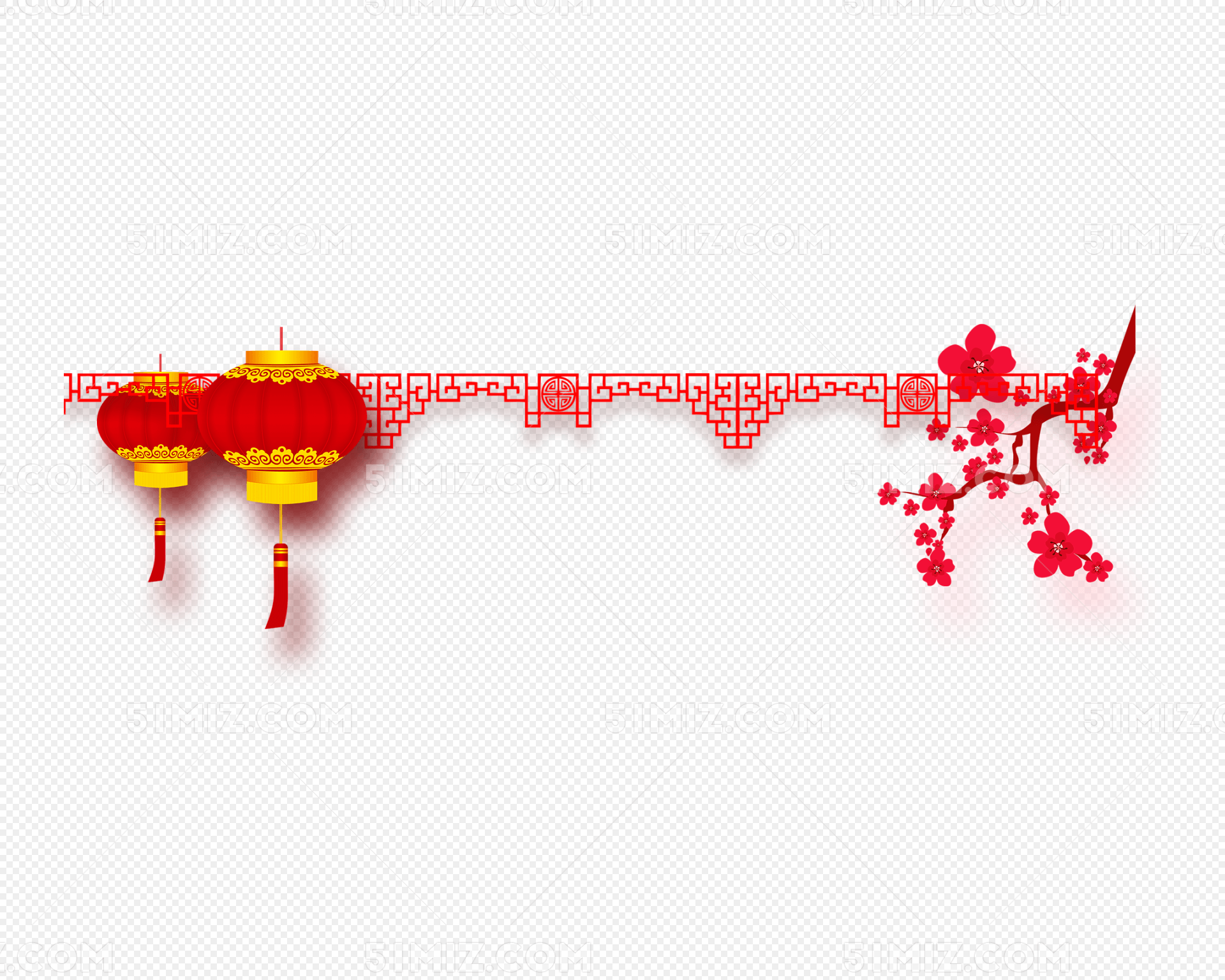 红色简约中国风边框装饰图案图片素材免费下载 - 觅知网
