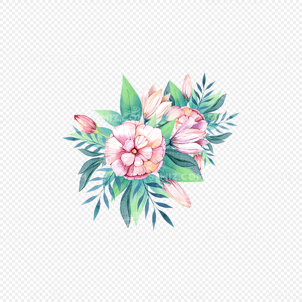 手绘水彩花朵花卉元素