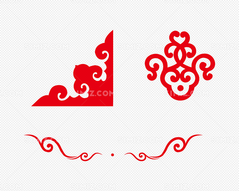 花纹纹理边框剪纸