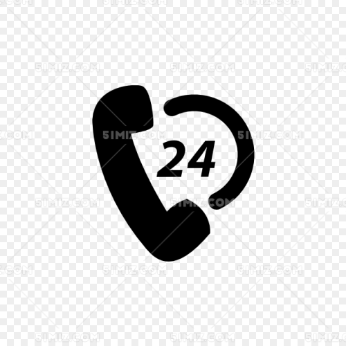 24小时服务热线标志电话图标