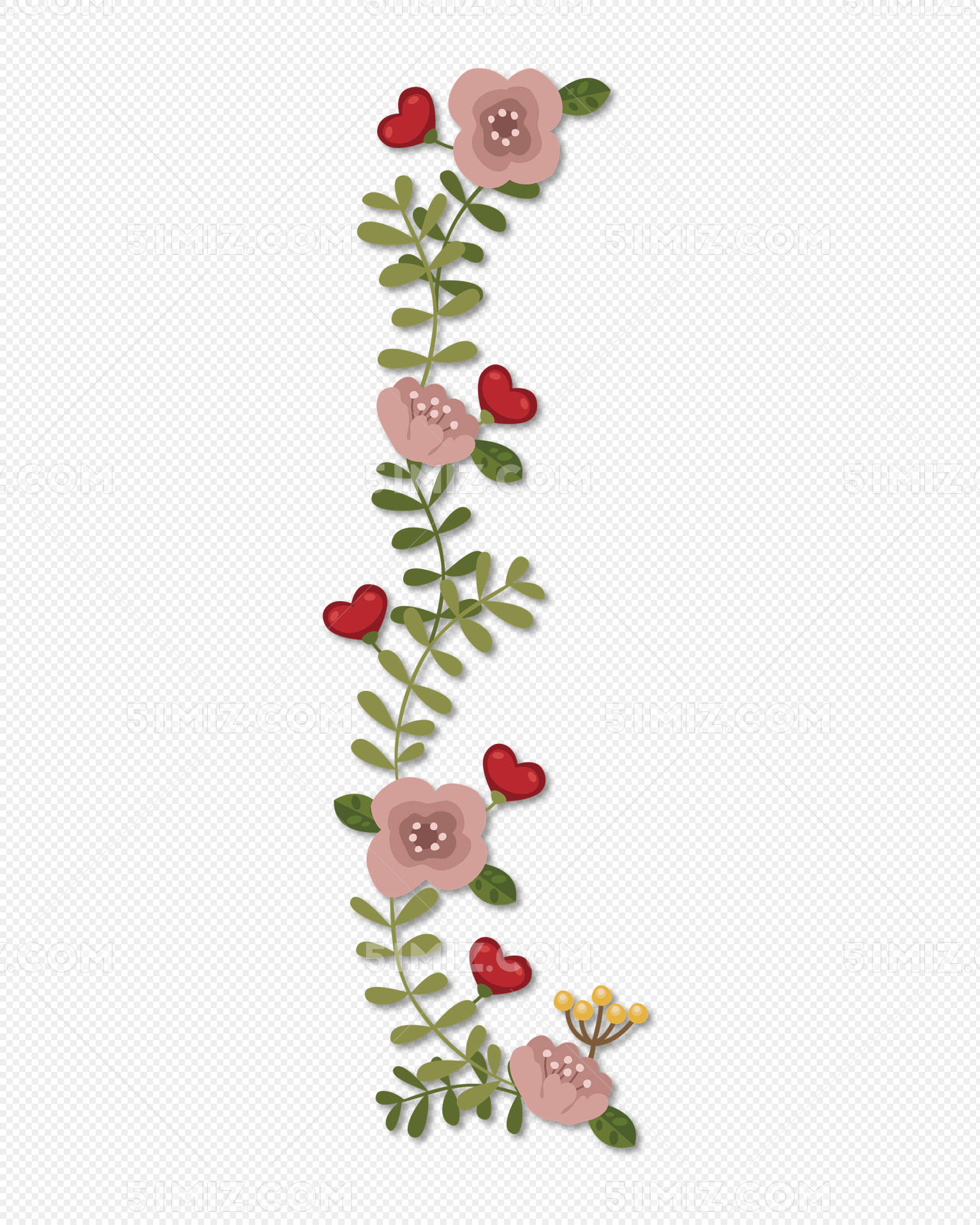 手绘花藤