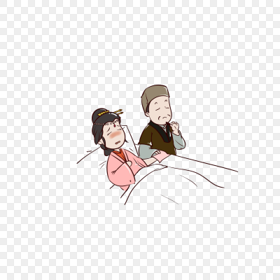 卡通给病人把脉的大夫素材