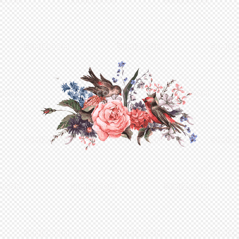 欧式复古手绘花朵