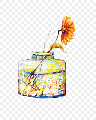 花瓶手绘素材