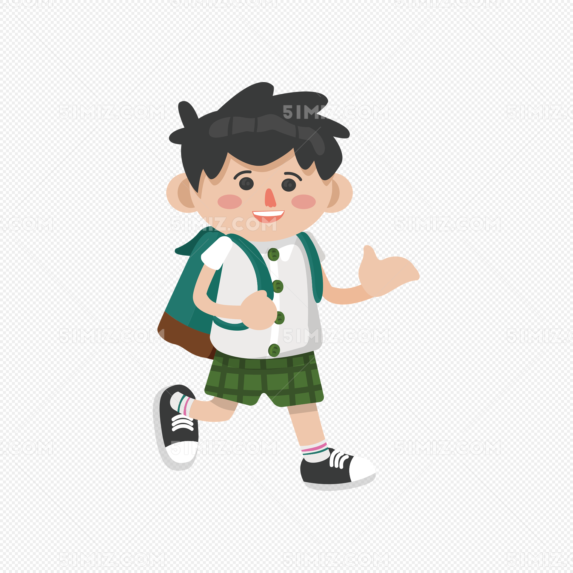 背书包上学的男学生