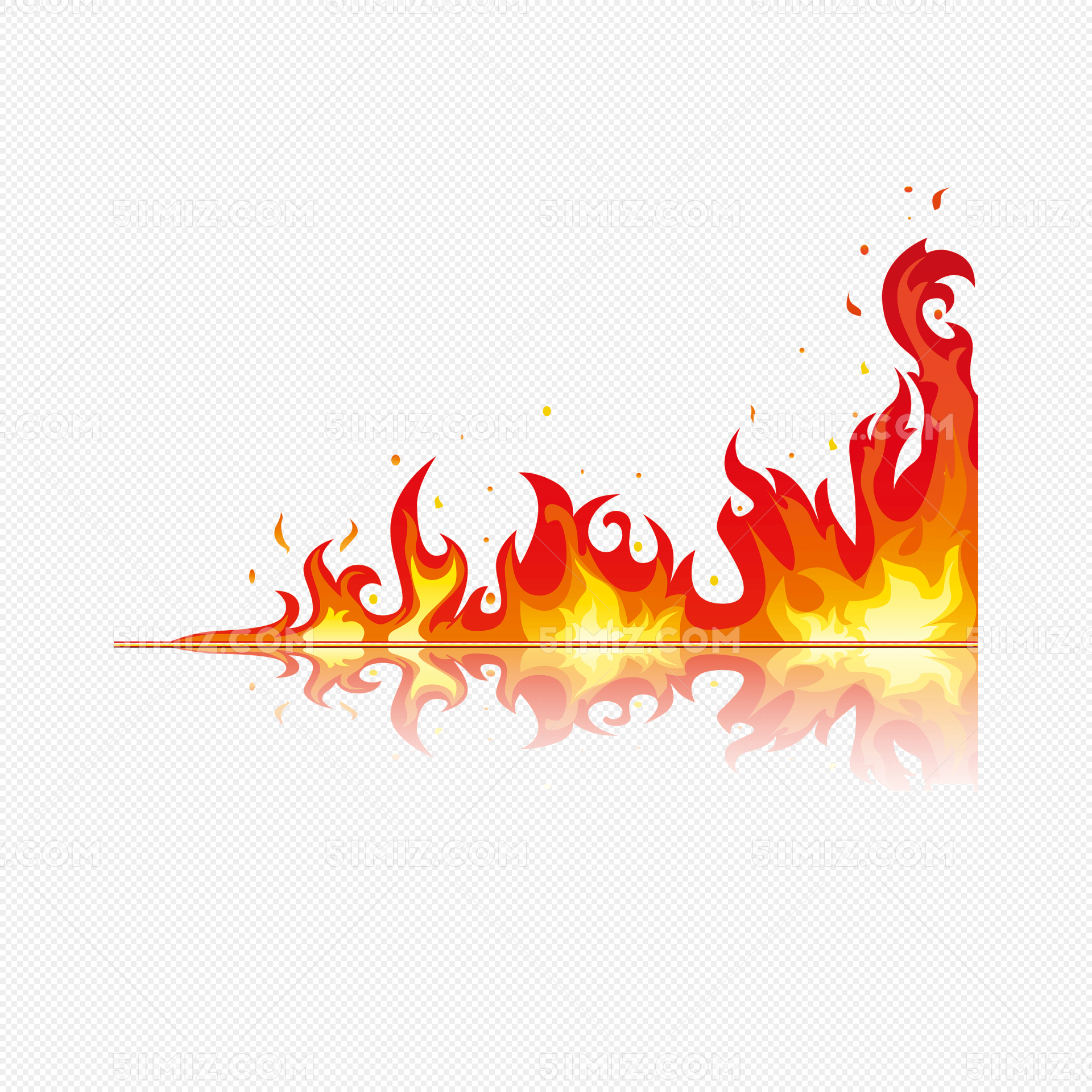 火苗免抠图片 火苗矢量素材 卡通火焰矢量元素 橙色