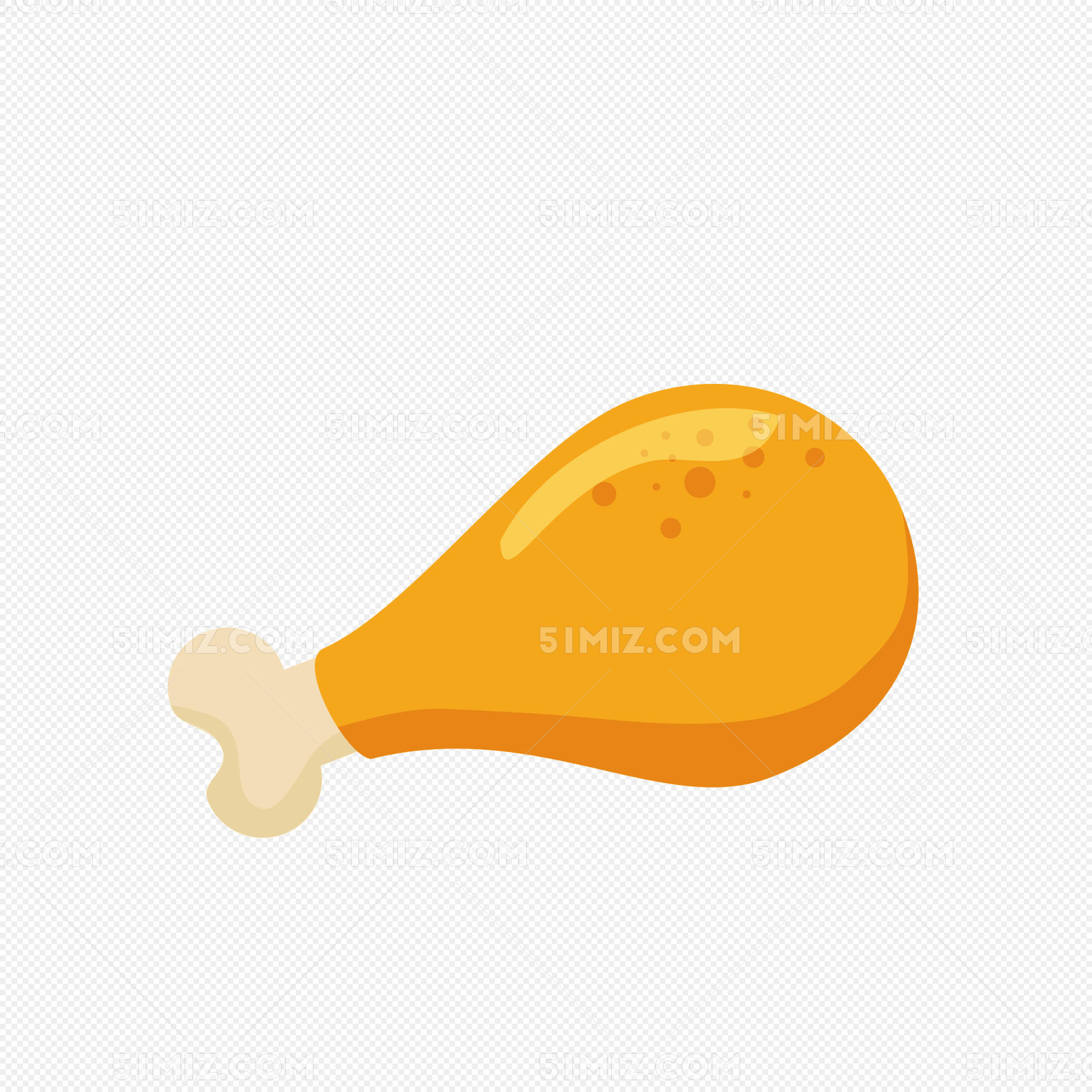 一块黄色的卡通鸡腿