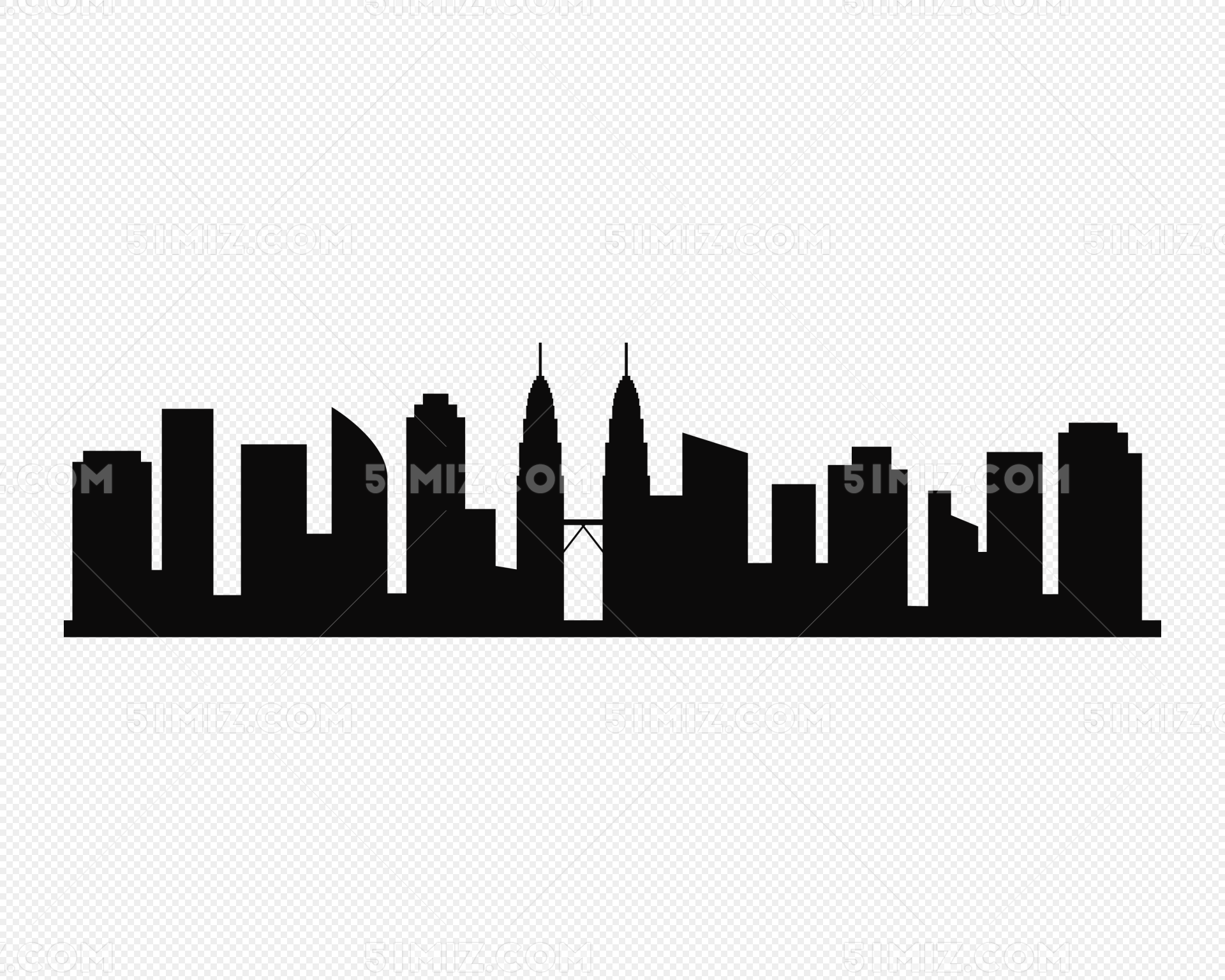 世界标志性建筑剪影素材